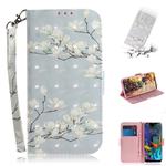 3D Painting Mognolia Pattern Coloured Drawing Horizontal Flip Leather Case for LG K50, with Holder & Card Slots & Wallet