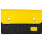 ROCK Shockproof Wool Felt Protective Storage Shell Bag Soft Sleeve, Size: 18x11.5x5cm (Black Yellow)