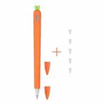 Cute Carrot Liquid Silicone Protective Cover with Pen Cap & Nib Cover for Huawei M-Pencil(Orange)