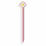 Cute Cartoon Silicone Protective Cover for Apple Pencil 1(Five-pointed Star Pink)