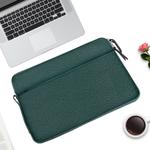 Diamond Pattern Portable Waterproof Sleeve Case Double Zipper Briefcase Laptop Carrying Bag for 11-12 inch Laptops (Green)
