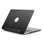 Laptop One-piece PU Leather Case for MacBook Pro 15.4 inch A1990 (2018) (Black)