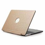 Laptop One-piece PU Leather Case for MacBook Pro 15.4 inch A1990 (2018) (Gold)