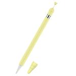 Anti-lost Cap Silicone Protective Cover for Apple Pencil 1(Yellow)