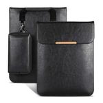 13.3 inch Laptop 2 in 1 PU Leather Sleeve Liner Bag with Mouse Storage Bag(Black)