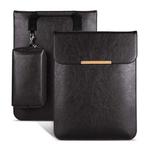 13.3 inch Laptop 2 in 1 PU Leather Sleeve Liner Bag with Mouse Storage Bag(Coffee)