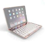 F8SM+ Laptop Version Colorful Backlit Aluminum Alloy Bluetooth Keyboard Tablet Case For iPad mini 4 / mini 5(Rose Gold)