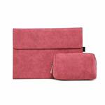 For Microsoft Surface Pro 7 / 7+ South African Sheepskin Magnetic Horizontal Flip Leather Case + Power Supply Bag with Pen Slot & Holder (Red)
