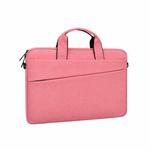 ST03S 14.1 inch Double Side Pockets Wearable Oxford Cloth Soft Handle Portable Laptop Tablet Bag(Pink)