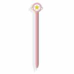 Cute Cartoon Silicone Protective Cover for Apple Pencil 2(Five-pointed Star Pink))