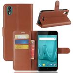 For Wiko Lenny4 Plus Litchi Texture Horizontal Flip Leather Case with Holder & Wallet & Card Slots (Brown)