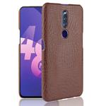 Shockproof Crocodile Texture PC + PU Case for OPPO F11 Pro (Brown)