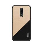 MOFI Shockproof TPU + PC + Cloth Pasted Case for Meizu 16 Plus (Gold)