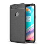 For OnePlus  5T Litchi Texture Soft TPU Protective Back Cover Case (Black)