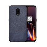 Shockproof Splicing PU + Cloth Protective Case for OnePlus 7 (Blue)