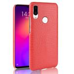 Shockproof Crocodile Texture PC + PU Case for Meizu Note 9 (Red)