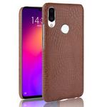 Shockproof Crocodile Texture PC + PU Case for Meizu Note 9 (Brown)