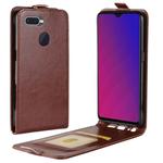 Business Style Vertical Flip Leather Protective Back Cover Case for OPPO F9 (F9 Pro) / OPPO A7x with Card Slot(Brown)