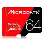 MICRODATA 64GB High Speed U3 Red and Black TF(Micro SD) Memory Card