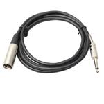1.8m XLR 3-Pin Male to 1/4 inch (6.35mm) Mono Shielded Microphone Audio Cord Cable