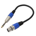 30cm XLR 3-Pin Female to 1/4 inch (6.35mm) Male Plug Stereo TRS Microphone Audio Cord Cable