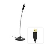 BK Desktop Gooseneck Adjustable USB Wired Audio Microphone, Built-in Sound Card, Compatible with PC / Mac for Live Broadcast, Show, KTV, etc.(Black)