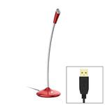 BK Desktop Gooseneck Adjustable USB Wired Audio Microphone, Built-in Sound Card, Compatible with PC / Mac for Live Broadcast, Show, KTV, etc.(Red)