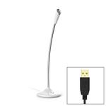 BK Desktop Gooseneck Adjustable USB Wired Audio Microphone, Built-in Sound Card, Compatible with PC / Mac for Live Broadcast, Show, KTV, etc.(White)