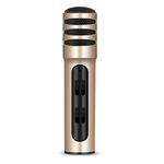 BGN-C7 Condenser Microphone Dual Mobile Phone Karaoke Live Singing Microphone Built-in Sound Card(Gold)