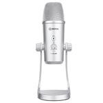 BOYA BY-PM700SP Four Directivity USB Studio Recording Condenser Microphone with Desktop Stand(Silver)