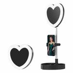 G5 Heart Shape Multi-function Live Broadcast Beauty Fill Light Mobile Phone Holder (Black)