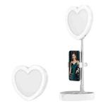 G5 Heart Shape Multi-function Live Broadcast Beauty Fill Light Mobile Phone Holder (White)