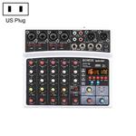 BMG-06D 6-channel Live Mixer Mobile Phone Bluetooth Sound Card Digital 16DSP Reverb Effect, US Plug(White)