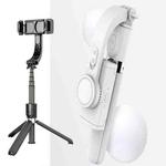 L08 Adjustable Gimbal Stabilize Bluetooth Self-timer Pole Tripod Selfie Stick(White)