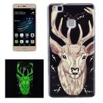 For Huawei P9 Lite Noctilucent Deer Pattern IMD Workmanship Soft TPU Back Cover Case