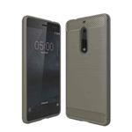 For Nokia 5 Brushed Carbon Fiber Texture Shockproof TPU Protective Cover Case (Grey)