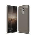 For Huawei  Mate 10 Pro Brushed Texture Carbon Fiber Shockproof TPU Rugged Armor Protective Case (Grey)