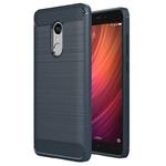 For Xiaomi Redmi Note 4X Brushed Carbon Fiber Texture Shockproof TPU Protective Case(Dark Blue)
