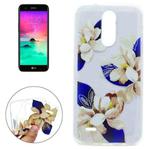 For LG K10 (2017) (EU Version) Blue and White Flower Pattern Soft TPU Protective Case