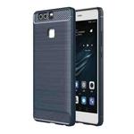 For Huawei  P9 Brushed Texture Fiber TPU Rugged Armor Protective Case(Dark Blue)