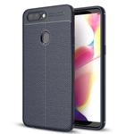 For OPPO  R11s Plus Litchi Texture Soft TPU Anti-skip Protective Cover Back Case (Navy Blue)