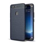 For Vivo  X20 Litchi Texture Full Coverage TPU Protective Back Cover Case (Navy Blue)