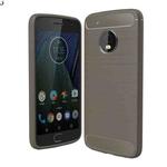 For Motorola Moto G5 Plus Brushed Carbon Fiber Texture Shockproof TPU Protective Cover Case(Grey)