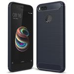 For Xiaomi  Mi 5X Carbon Fiber TPU Brushed Texture Shockproof Protective Back Cover Case(navy)