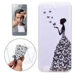 For Huawei  Honor 9 Butterflies and Girl Pattern Ultra-thin TPU Soft  Protective Case