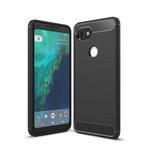 For Google Pixei 2 XL Brushed Texture Carbon Fiber Shockproof TPU Rugged Armor Protective Case(Black)