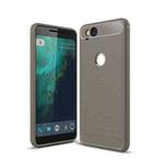 For Google Pixei 2 Brushed Texture Carbon Fiber Shockproof TPU Rugged Armor Protective Case (Grey)