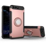 For Huawei P10 Plus Magnetic 360 Degree Rotation Ring Armor Protective Case(Rose Gold)