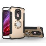 For Xiaomi  Redmi Note 4X Magnetic 360 Degree Rotation Ring Armor Protective Case(Gold)