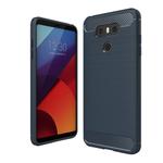 For LG G6 Brushed Carbon Fiber Texture Shockproof TPU Protective Cover Case (Blue)